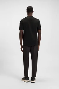 Cotton-jersey T-shirt with stripes and logo