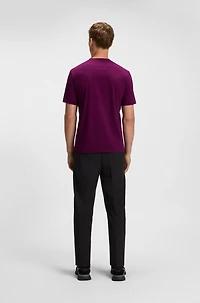Cotton-jersey T-shirt with stripes and logo