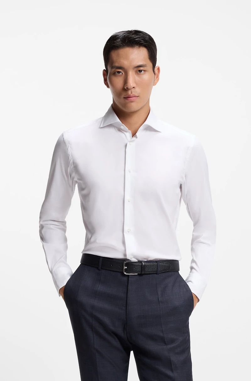 Slim-fit shirt an Italian-made cotton blend