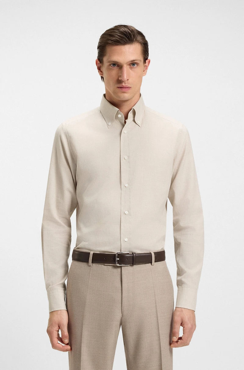 Checked slim-fit shirt cotton flannel