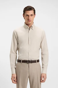 Checked slim-fit shirt cotton flannel