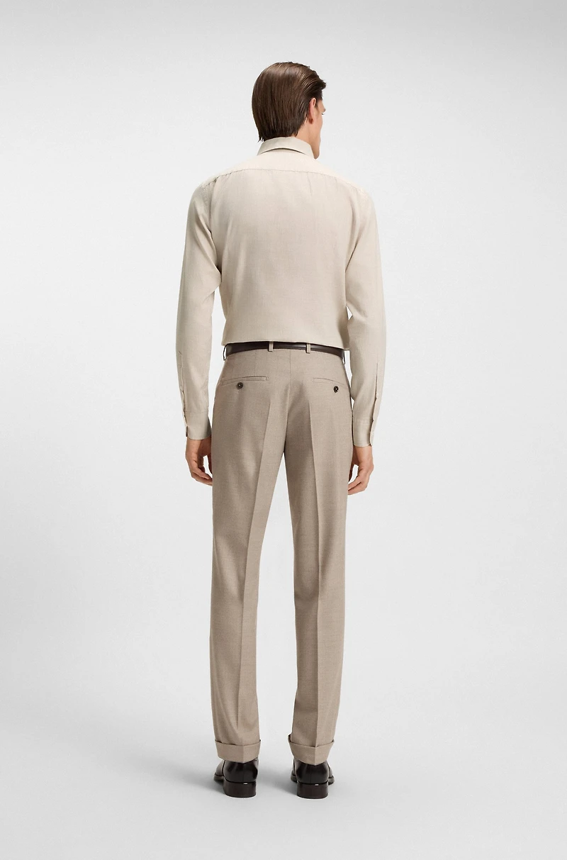 Checked slim-fit shirt cotton flannel