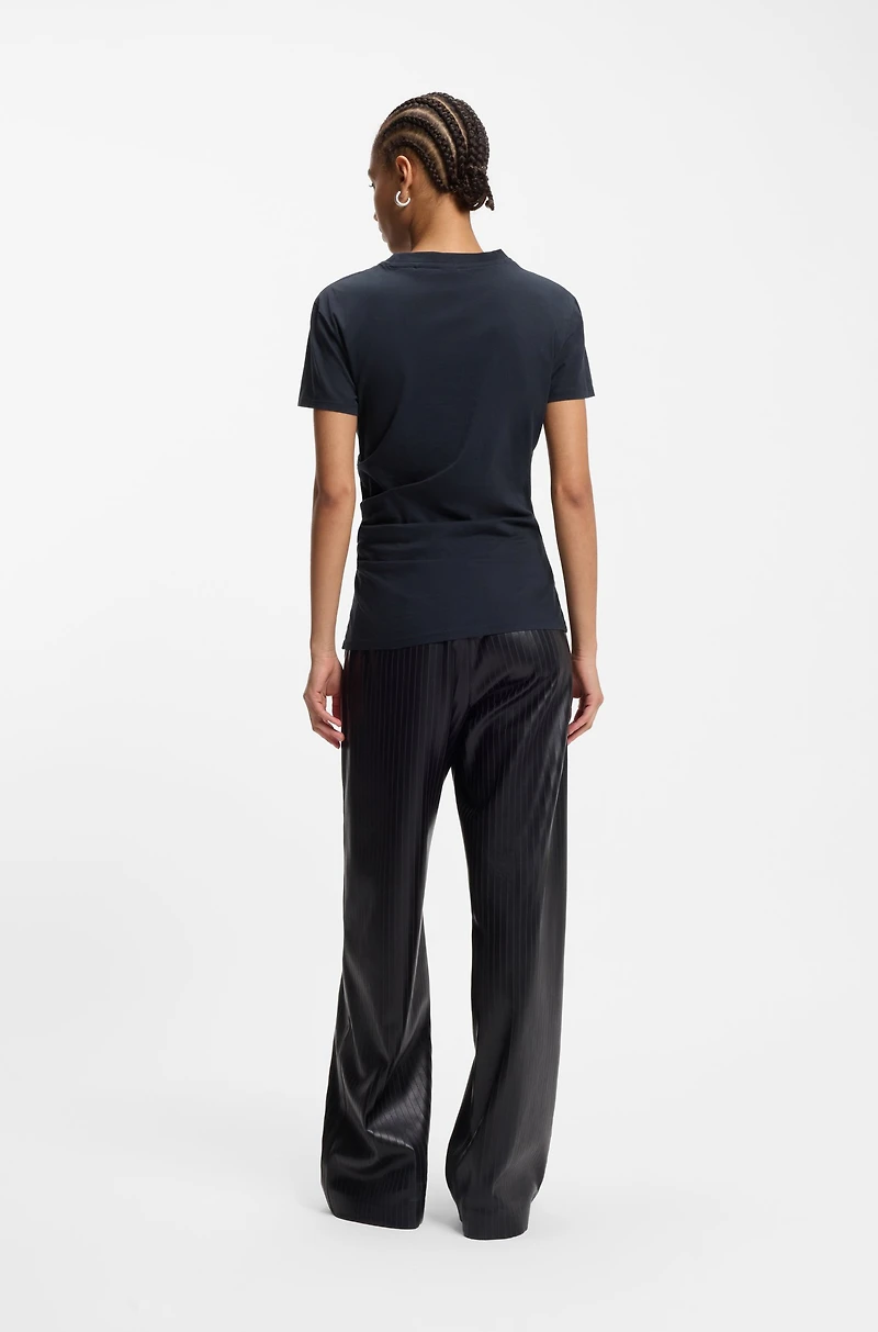 Tonal-artwork slim-fit T-shirt mercerised cotton