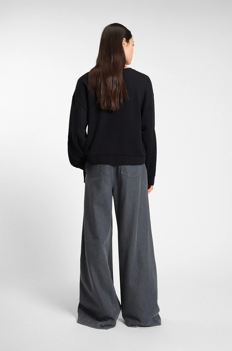 Tie-detail sweatshirt a cotton blend