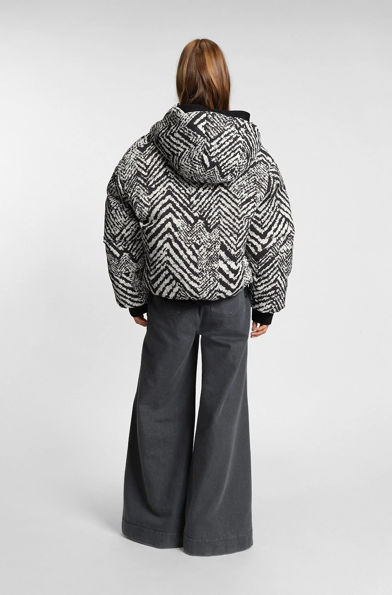 Herringbone-print jacket with water-repellent finish