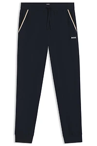 Tape-trim pyjama bottoms stretch cotton