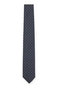 Dot-motif tie in a silk blend