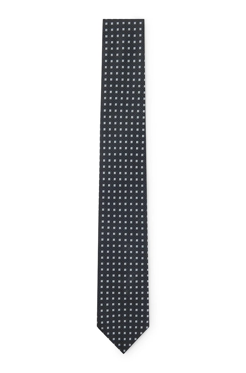 Micro-pattern tie in silk