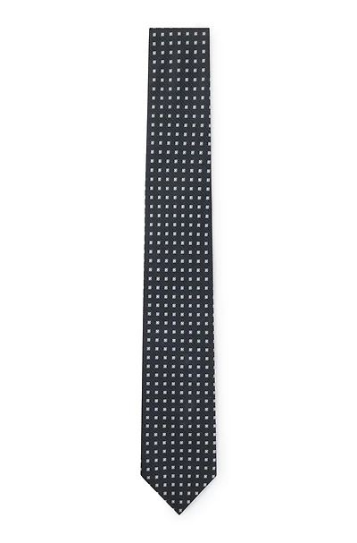 Micro-pattern tie in silk
