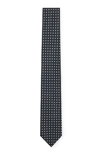 Micro-pattern tie in silk