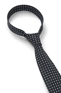 Micro-pattern tie in silk