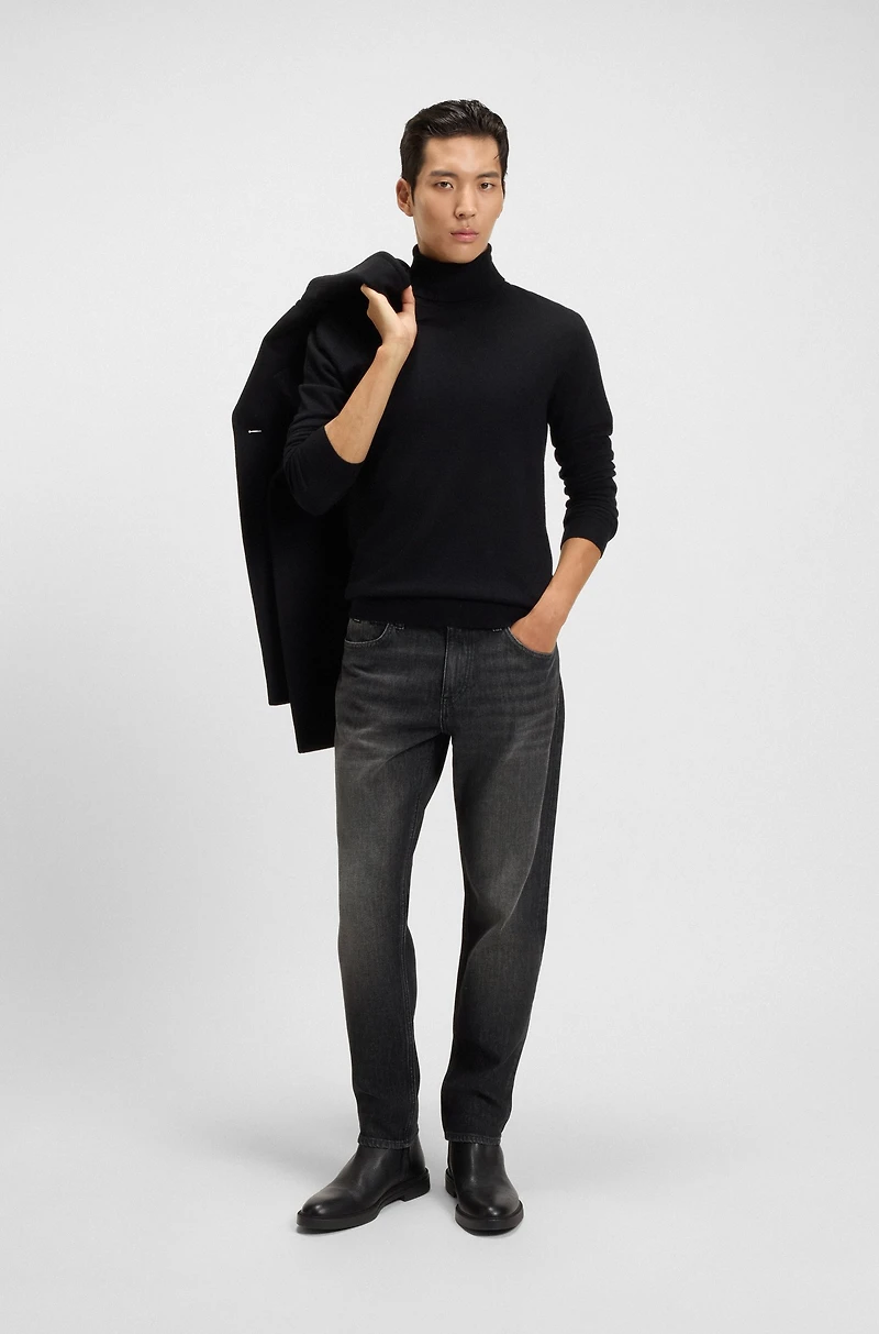 Maine black regular-fit jeans mechanical-stretch denim