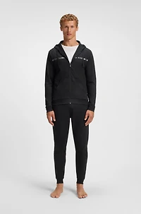 Cotton-terry jacket with stripe and logo