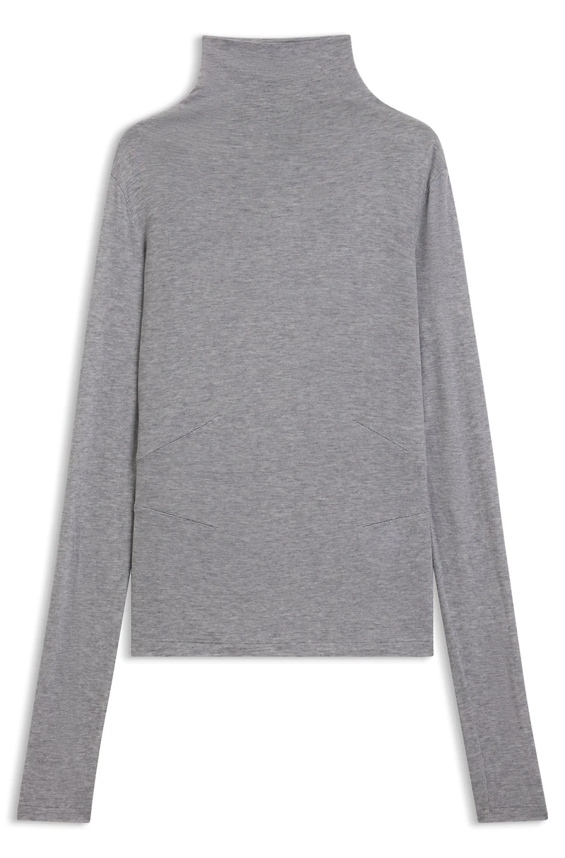 Jersey top with high neckline