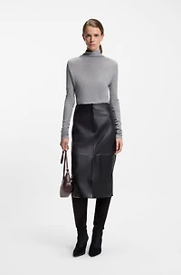 Jersey top with high neckline