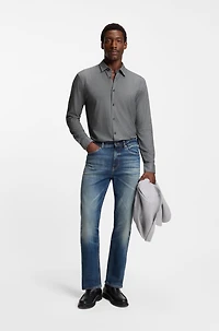 Printed slim-fit shirt flex-weave fabric