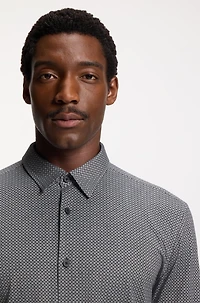 Printed slim-fit shirt flex-weave fabric