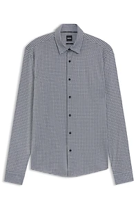 Slim-fit shirt printed flex-weave fabric