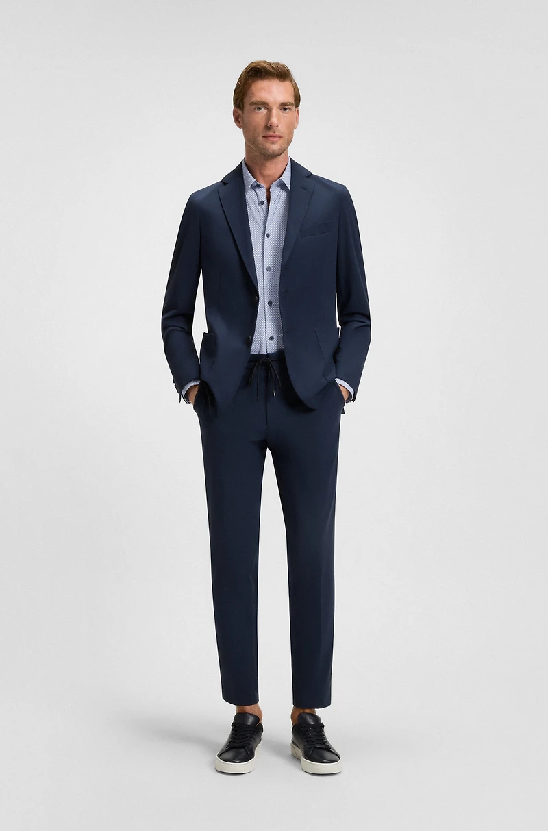 Printed slim-fit shirt performance-stretch jersey