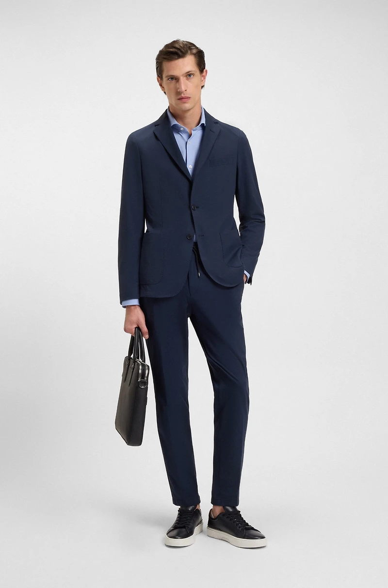 Slim-fit shirt structured performance-stretch jersey