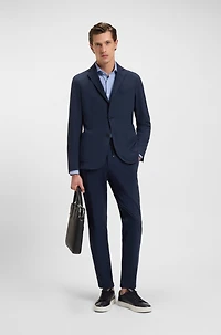 Slim-fit shirt structured performance-stretch jersey