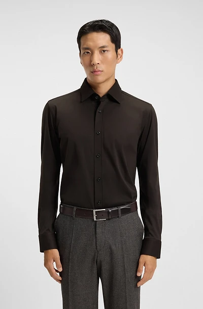 Slim-fit shirt mercerised cotton