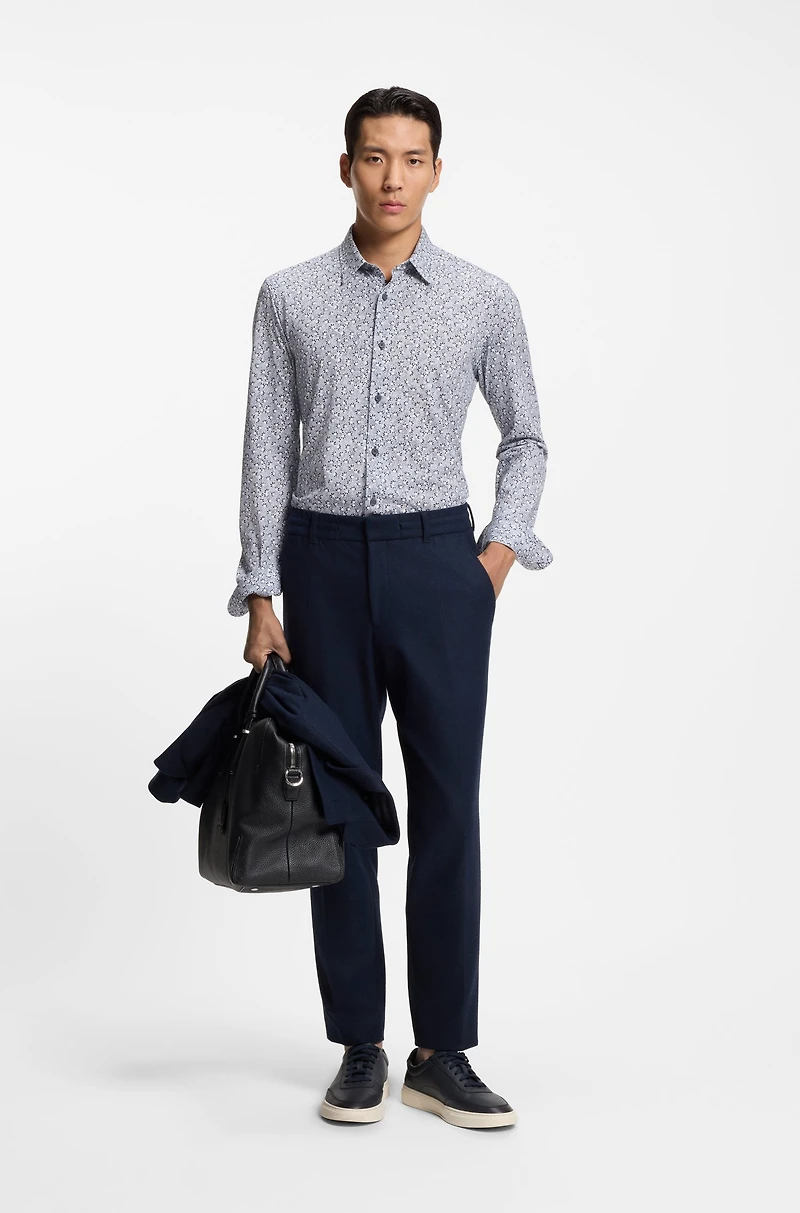 Printed slim-fit shirt a cotton blend