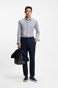 Printed slim-fit shirt a cotton blend