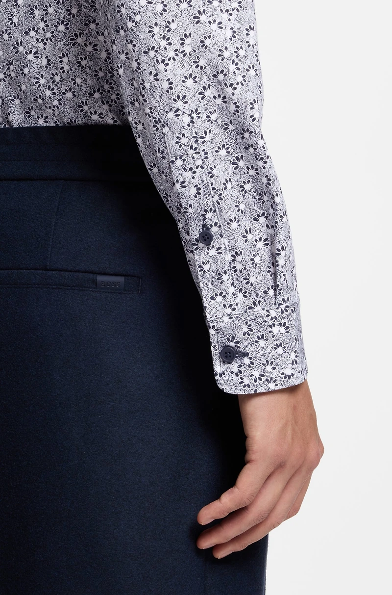 Printed slim-fit shirt a cotton blend