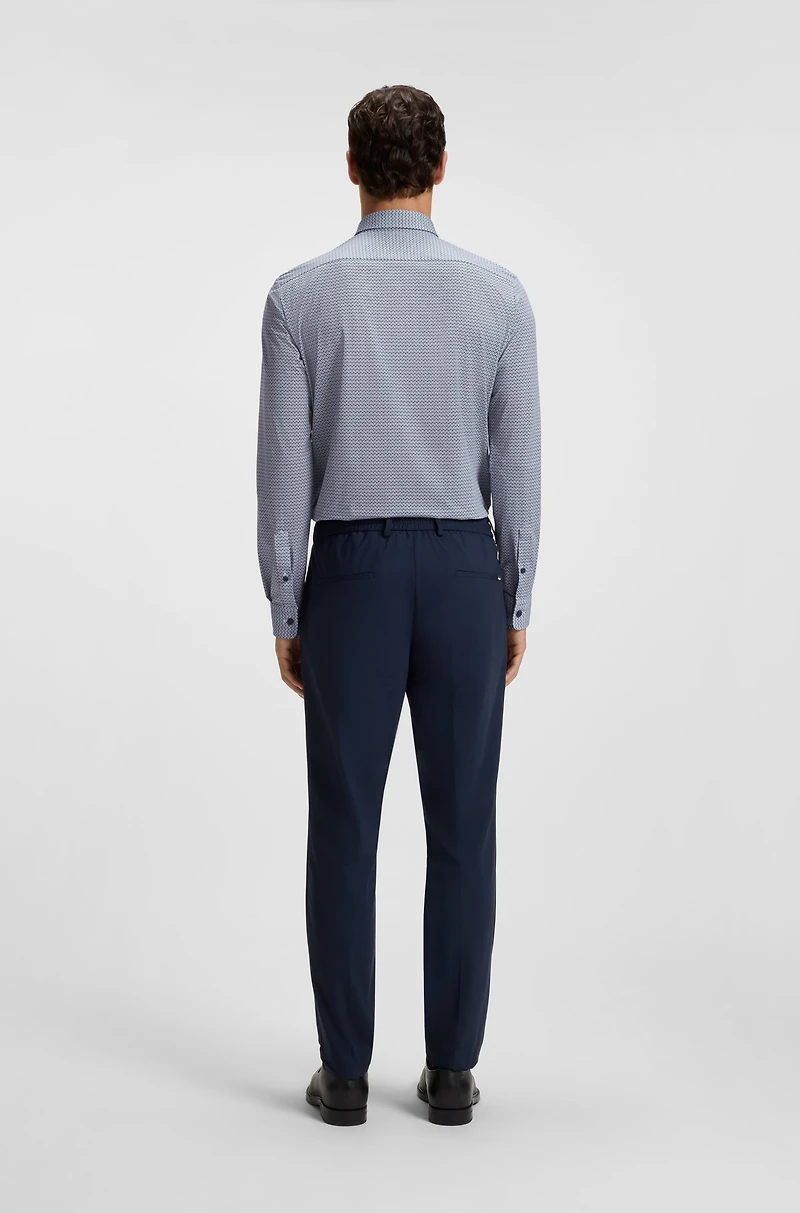 Printed slim-fit shirt Italian performance-stretch jersey