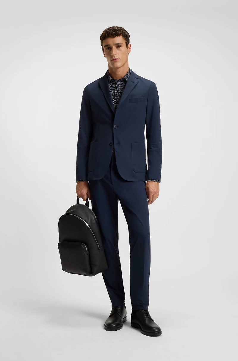 Printed slim-fit shirt Italian performance-stretch jersey