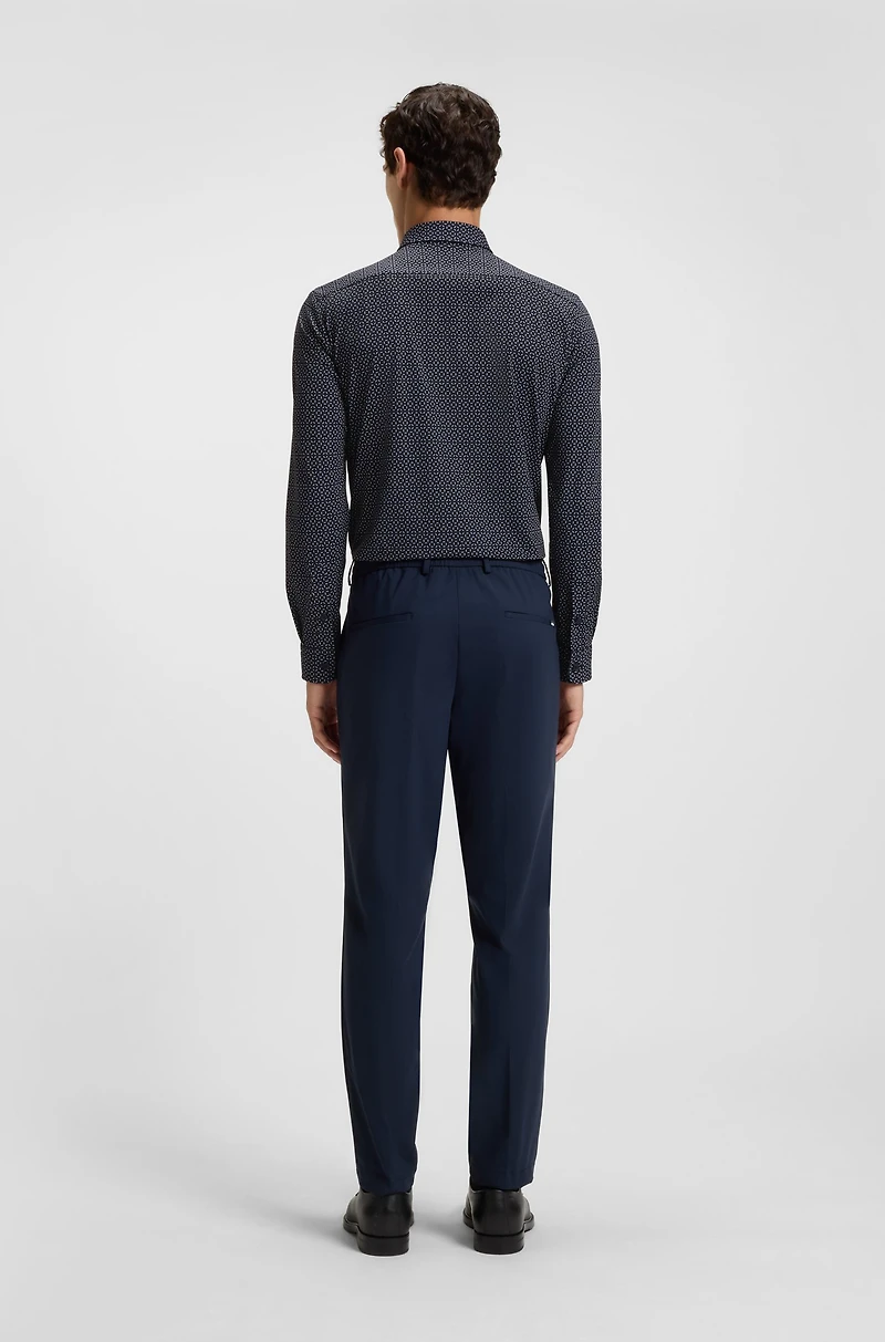 Printed slim-fit shirt Italian performance-stretch jersey