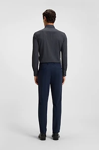 Printed slim-fit shirt Italian performance-stretch jersey