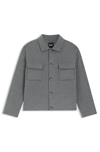 Melange relaxed-fit jacket a wool blend