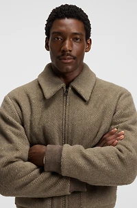 Regular-fit jacket a herringbone-patterned alpaca blend