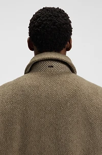 Regular-fit jacket a herringbone-patterned alpaca blend