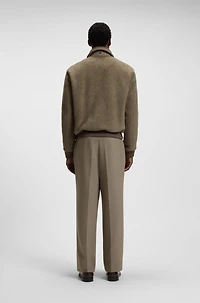 Regular-fit jacket a herringbone-patterned alpaca blend