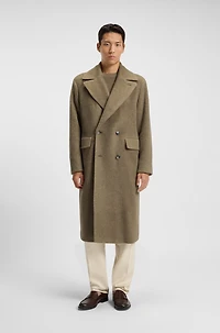 Alpaca-blend coat with double-breasted closure