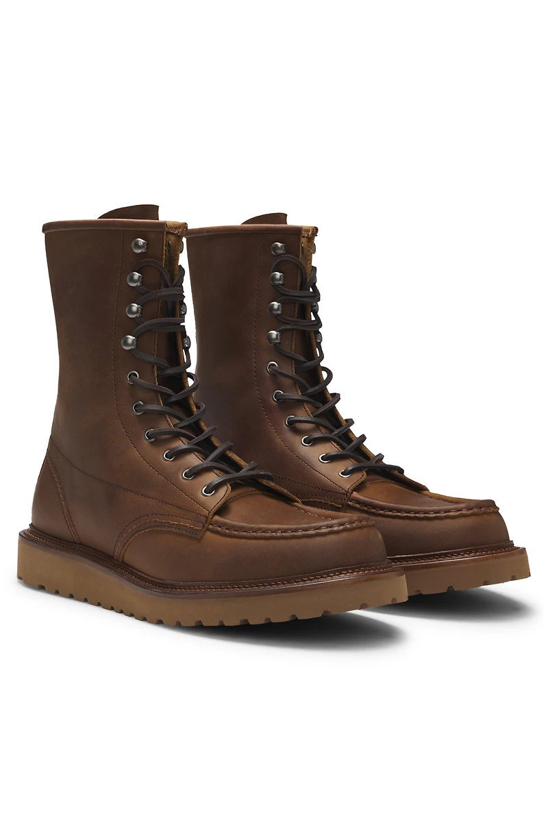 BECKHAM x BOSS half boots leather
