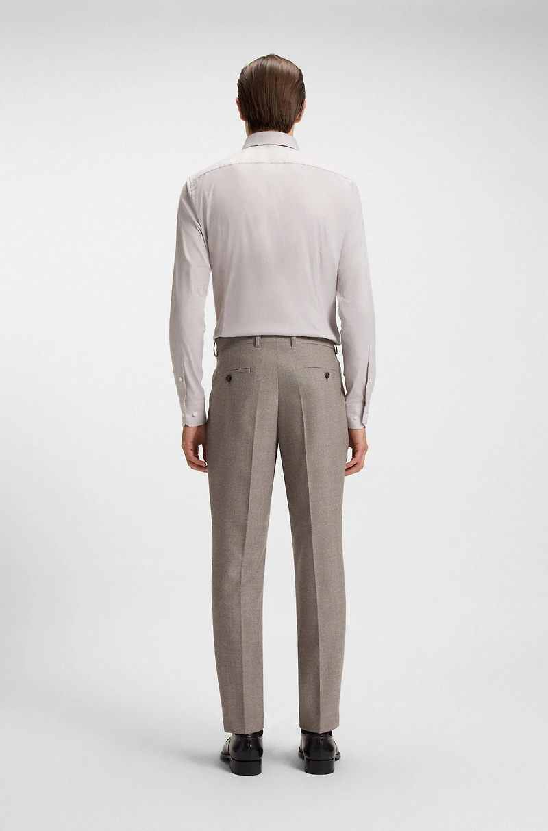 Micro-patterned tapered-fit trousers virgin wool