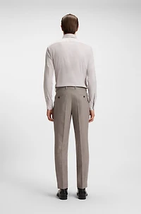 Micro-patterned tapered-fit trousers virgin wool
