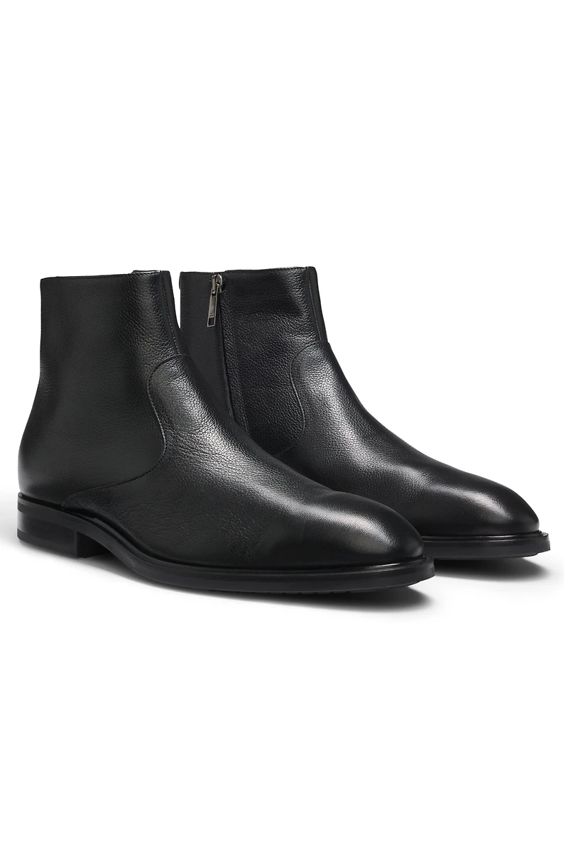 Side-zip boots leather