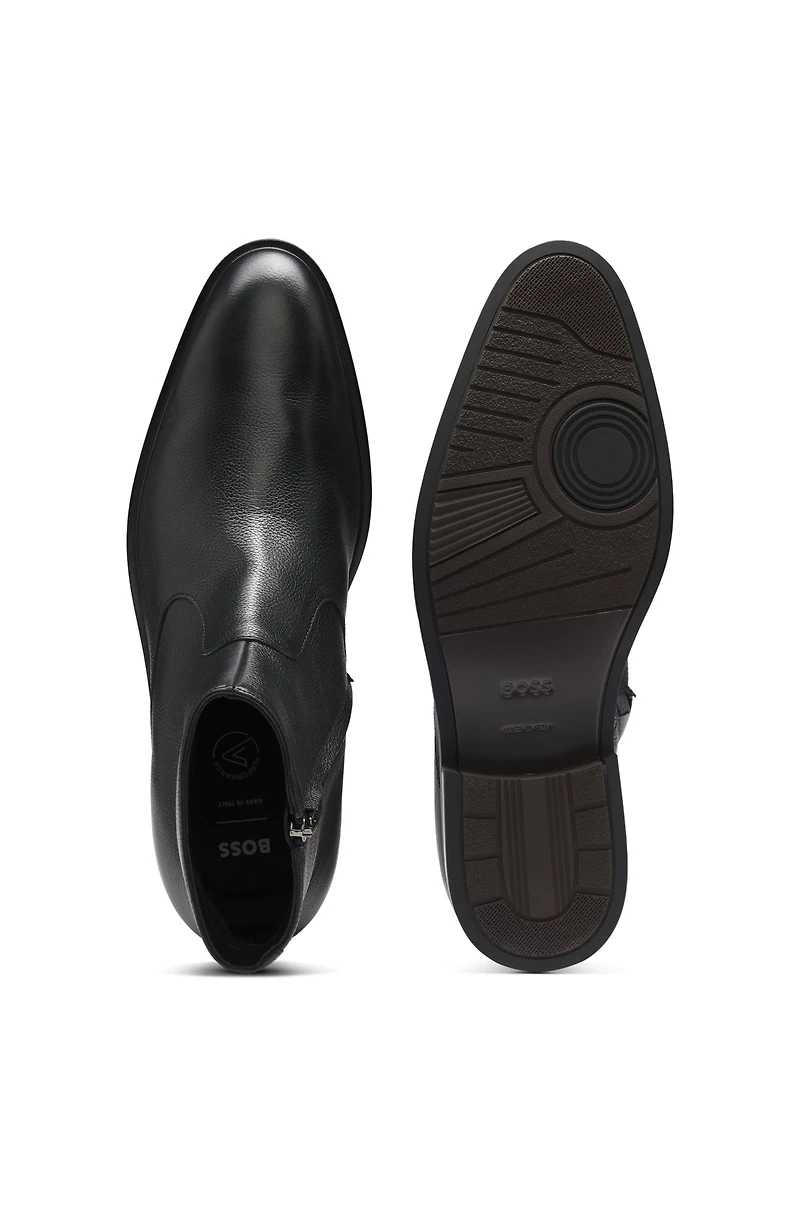 Side-zip boots leather