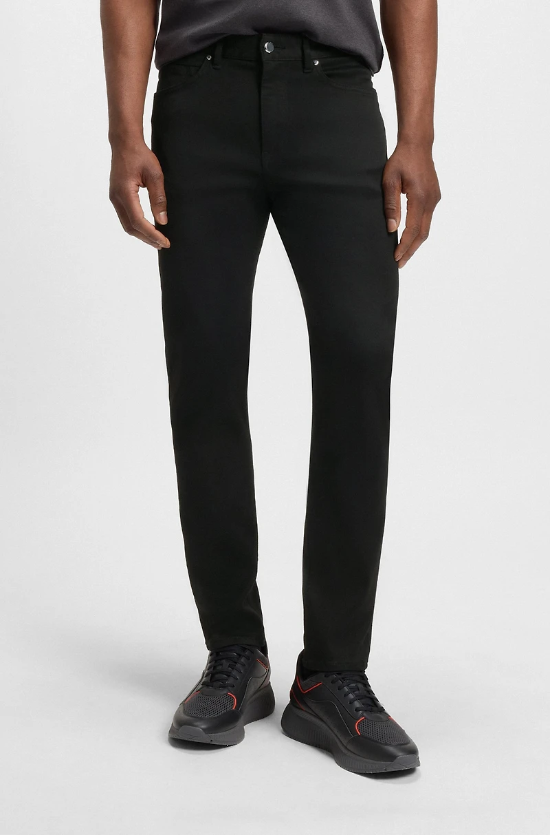Porsche x BOSS black tapered-fit jeans stretch denim