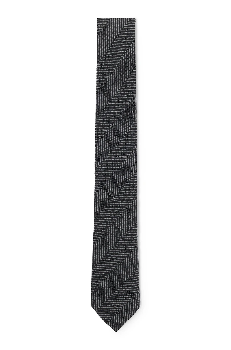 Jacquard-structure tie in wool