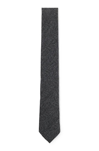Jacquard-structure tie in wool