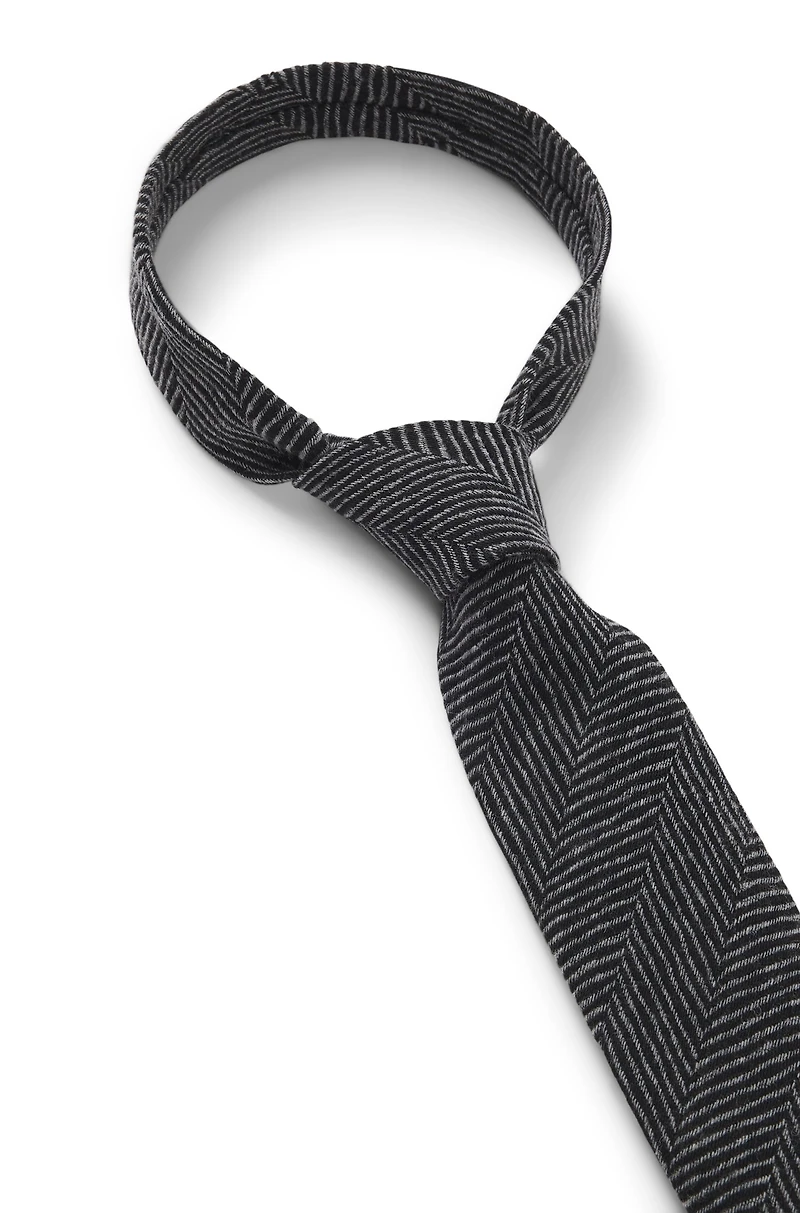Jacquard-structure tie in wool