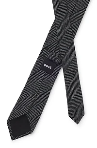 Jacquard-structure tie in wool
