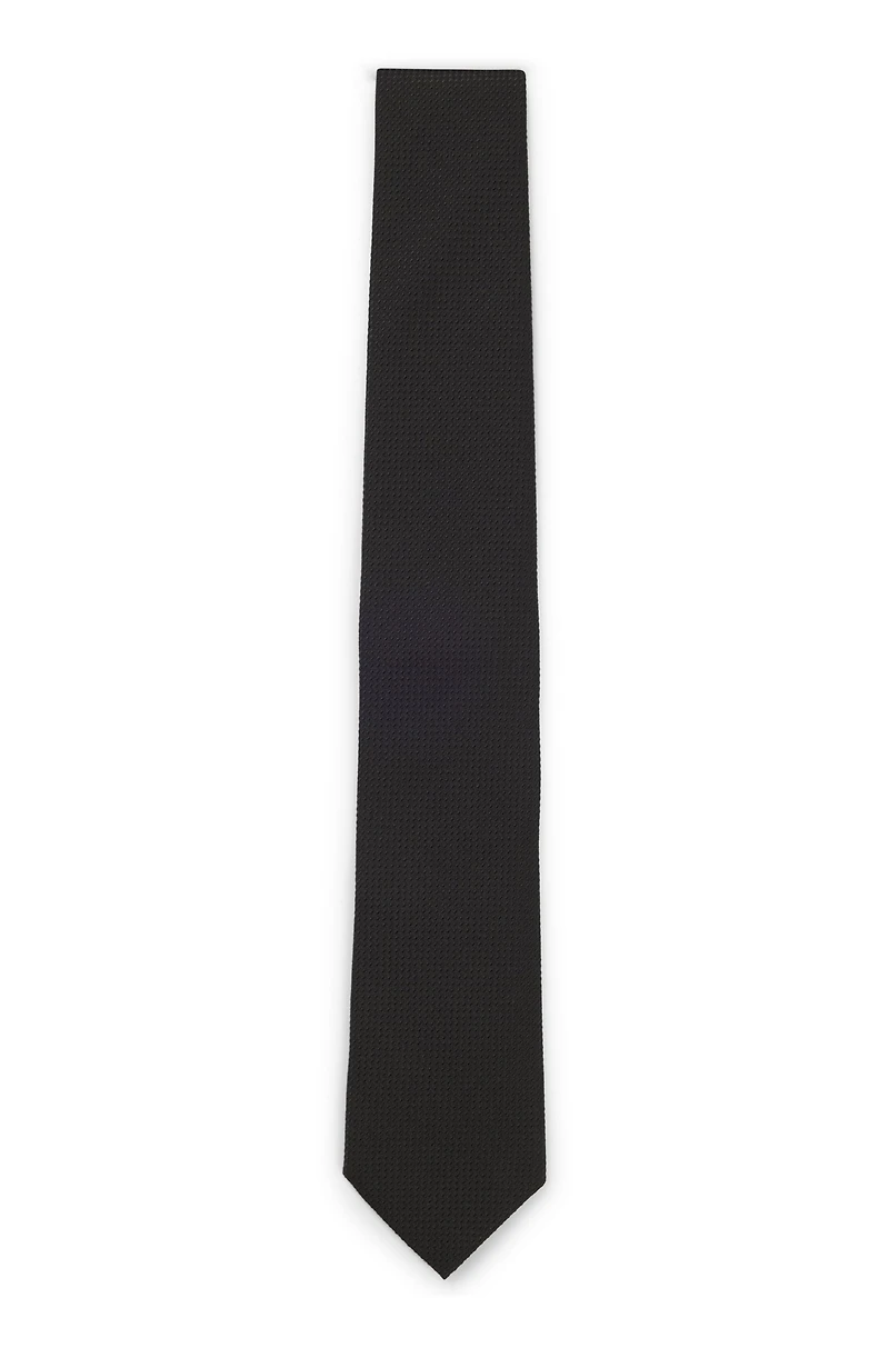 Structured tie in cotton and silk