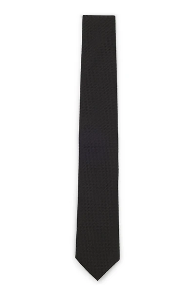 Structured tie in cotton and silk